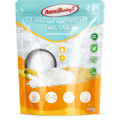 [7503012295639] Azufre Orgánico Cristales MSM 250g (Natures Blessings)