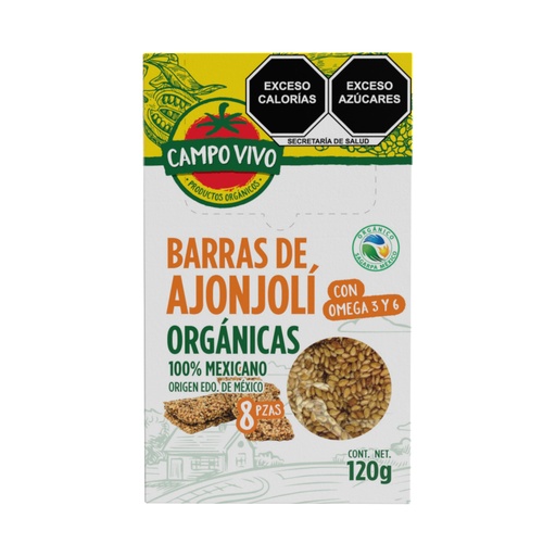 [7502236173389] Barras de Ajonjolí 120g (Campo Vivo)