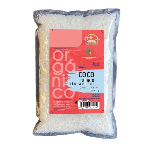 [723707900175] Coco Rallado Orgánico 200g (La Cocina Verde) 