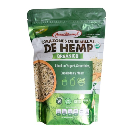 [7503012295462] Corazones de Semillas de Hemp Orgánicos 400g (Nature’s Blessings)