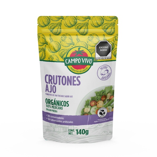 [7502236173990] Crutones de ajo 140gr (Campo Vivo)