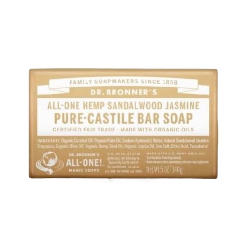[jabonsandjaz] Jabón en barra de Sándalo - Jazmín 140g (Dr Bronner)