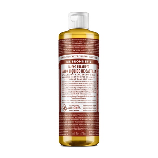 [018787505830] Jabón liquido de castilla eucalipto 473ml (Dr Bronners)
