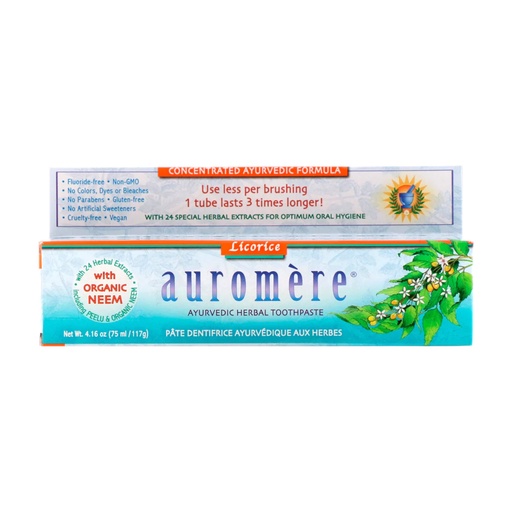 [027275200027] Pasta dental Ayurveda Regaliz 101g (Auromére)