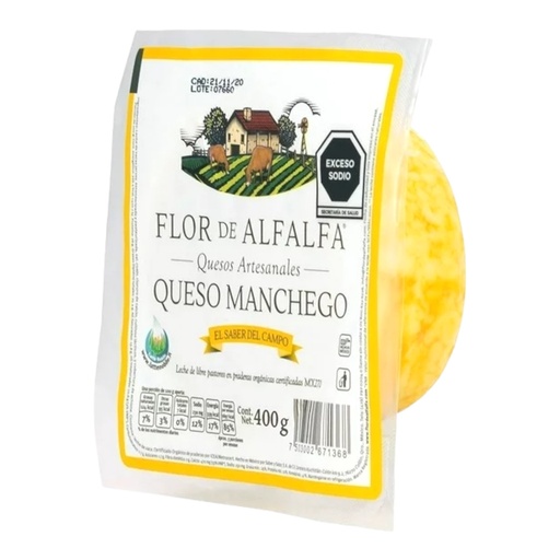 [7503002671443] Queso Manchego 400g (Flor de Alfalfa)