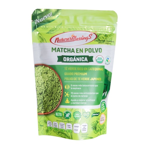 [7503012295295] Té Matcha en polvo org 125g (Natures Blessings)