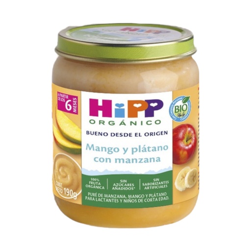 [4062300293779] Papilla Org Mango Platano Manzana 190g (HiPP)