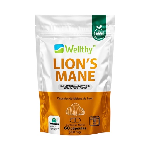 [7503038819369] Melena de león 60caps 650mg c/u (Wellthy)