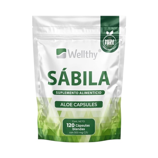 [7503030354530] Sábila 120 caps 500mg c/u (Wellthy)