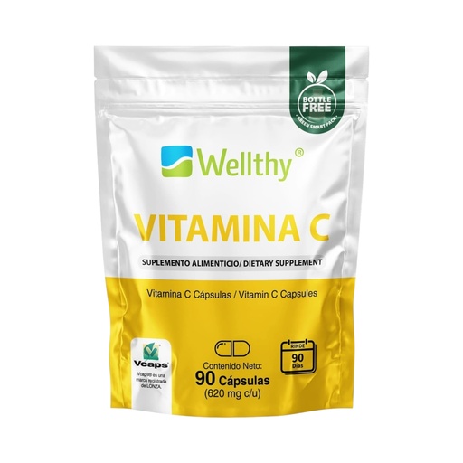 [7503030354462] Vitamina C 90caps 620mg c/u (Wellthy)