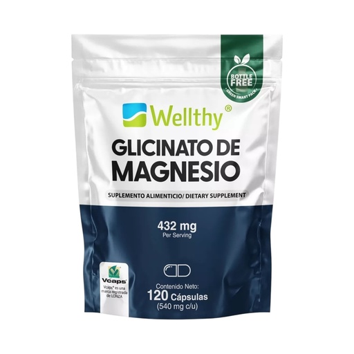 [glicinato] Glicinato de Magnesio 120caps (Wellthy)