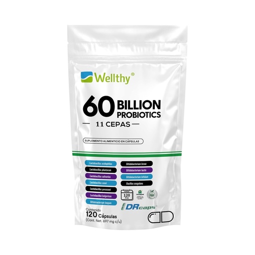 [7503027891529] Probióticos 11cepas 60billones 120caps (Wellthy)