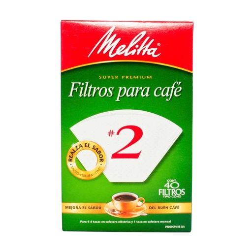 [055437612418] Filtro Cono Ecologico #2 40pz (Melitta)