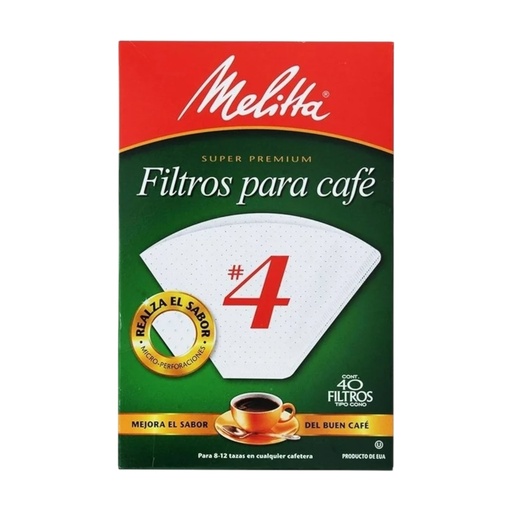 [055437624411] Filtro Cono Ecologico #4 40pz (Melitta)