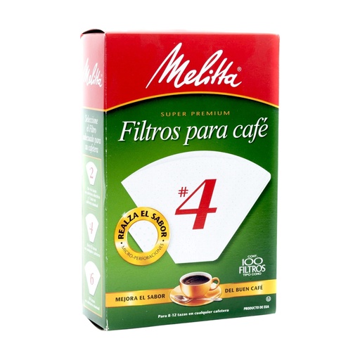 [055437624602] Filtro Cono Ecologico #4 100pz (Melitta)