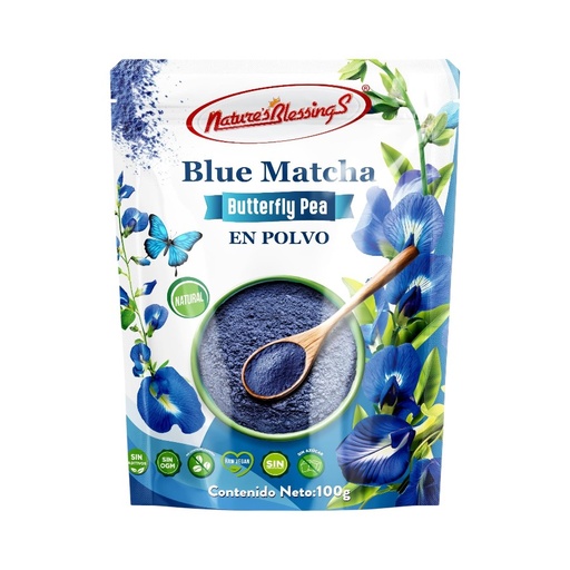 [7502280880035] Blue Matcha Azul Butterfly Pea 100gr (Natures Blessings)