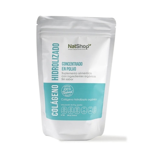 [78447382104] Colágeno Hidrolizado sin sabor Org 240gr (NatShop)
