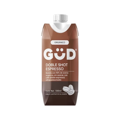 [7501639312777] Bebida de avena Doble Expreso s/azucar 330ml (Gud)  