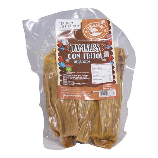 [723707898779] Tamales con frijol 250 g 3 pza (La Cocina Verde)