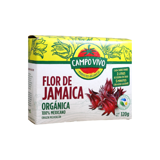 [7502236171804] Flor de jamaica 120g 6 sobres (Campo Vivo)