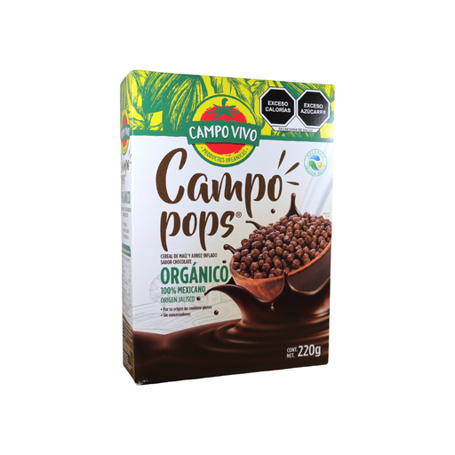 [7502236172214] Cereal campo pops chocolate 220g (Campo vivo)