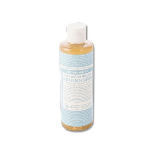 [018787505717] Jabon liquido baby mild de castilla 8oz (Dr.Bronners)