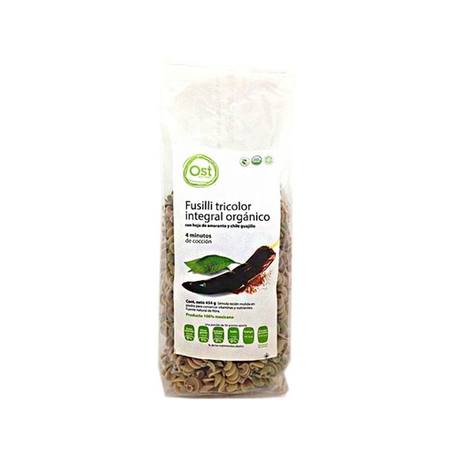 [7500326306389] Fusilli tricolor integral organico 454 g (Ost Gourmet)