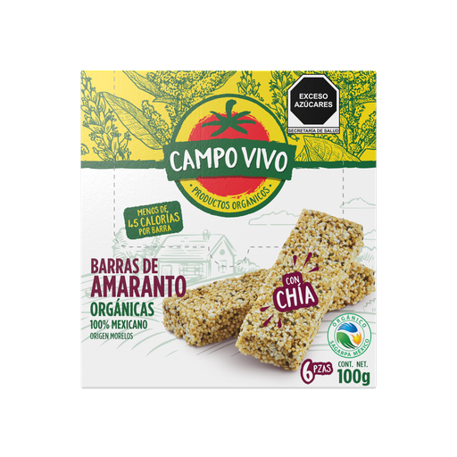 [7502236172627] Barras de amaranto con chia (Campo vivo)