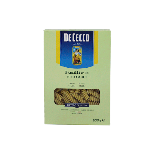 [8001250060341] Pasta Fusilli N°34 Orgánica 500g De Cecco