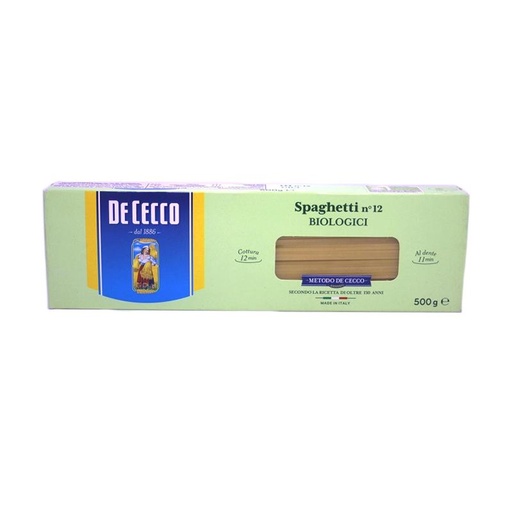 [8001250060129] Pasta Spaghetti N12 Org 500g (De Cecco)