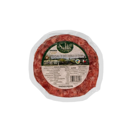 [59874587458] Hamburguesa cerdo con tocino  600g (Sabio)