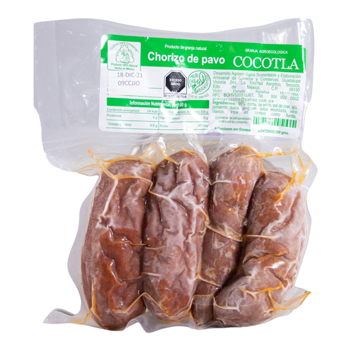 [100005432216] Chorizo de pavo organico 250g (COCOTLA)