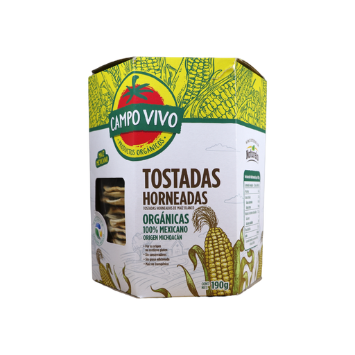 [7502236172917] Tostadas horneadas de maiz blanco 190g (Campo Vivo)