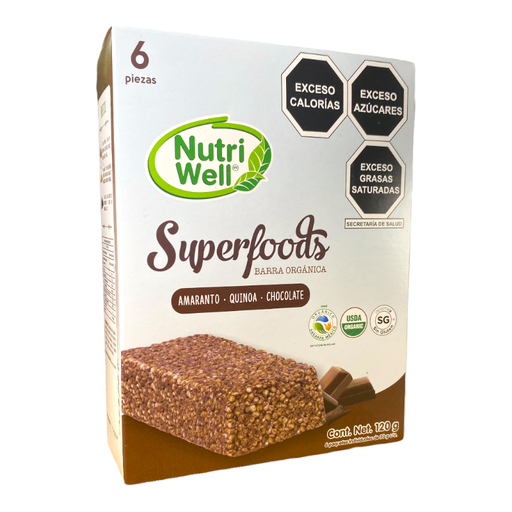 [7503027550938] Barras de chocolate y superfoods 6pz (Nutriwell)