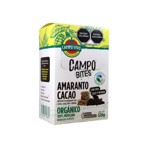 [7502236172870] Bites amaranto con cacao 120 g (Campo Vivo)