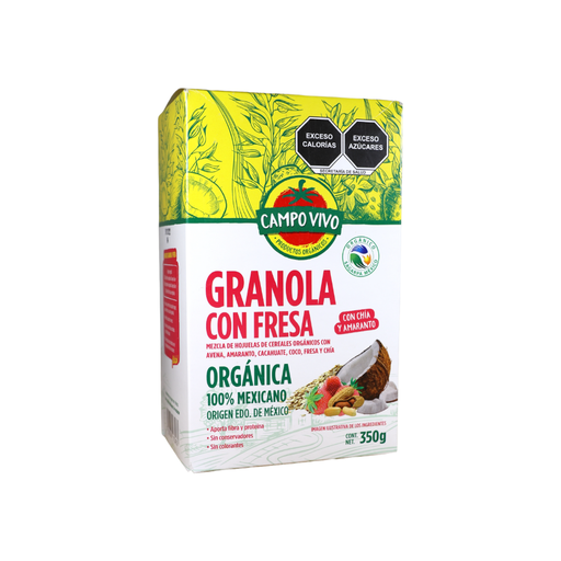 [7502236173433] Granola organica con fresa 350 g (Campo Vivo)