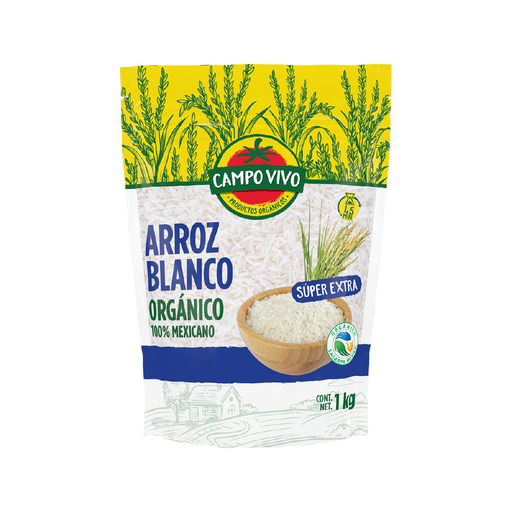 [7502236173327] Arroz Blanco Orgánico 1kg (Campo Vivo) 