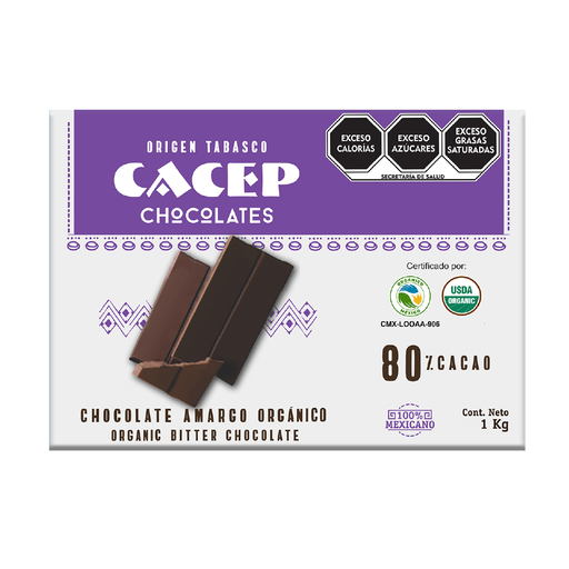 [674896000545] Barra de chocolate 80% cacao org. 1 kg (Cacep)