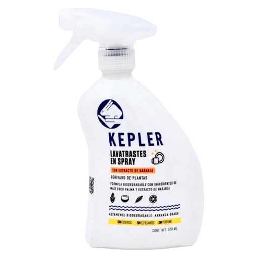 [0742832193887] Lavatrastes en spray con extracto de naranja 500 ml (Kepler)