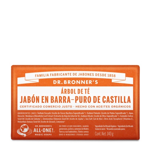 [018787506073] Jabon Tea Tree Barra de Castilla 140Grs (Dr Bronners)
