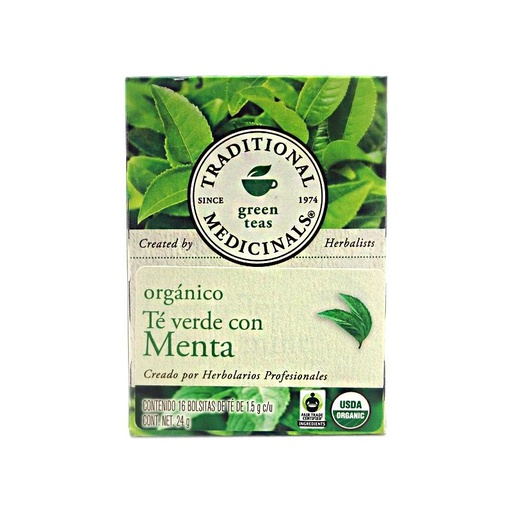 [032917005182] Te Verde Organico con Menta Organico 24 G (Traditional medicinals)
