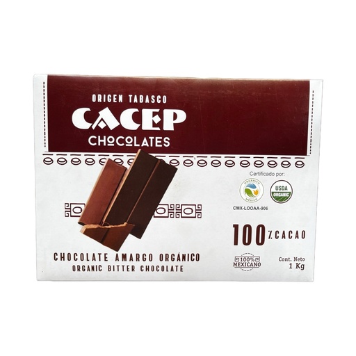 [674896000569] Barra de Chocolate 100% Cacao Org. 1 Kg (Cacep)