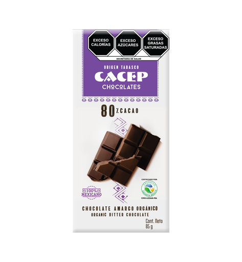 [674896000750] Barra de Chocolate 80% Cacao 85 G (Cacep)