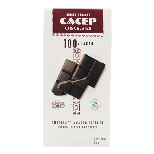 [674896000767] Barra de Chocolate 100% Cacao 85g (Cacep)