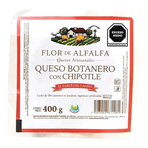[7503002671481] Queso Botanero Chipotle 400Gr (flor de alfalfa)