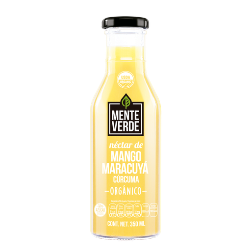 [7503013909283] Néctar de mango, maracuyá y cúrcuma 350 ml (Mente Verde)