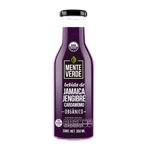 [7503013909337] Bebida de Jamaica Jengibre Cardamomo 350Ml (Mente Verde)