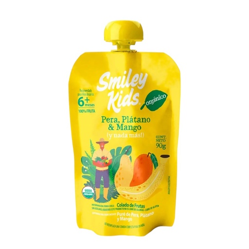 [7804650970446] Pure Org Pera/Plat/Mango 90 G (Smiley Kids)
