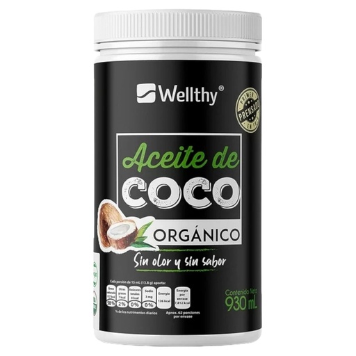 [7503021255006] Aceite de coco sin olor 930 ml (Wellthy Organics)