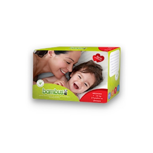 [7502265430026] Pañal Ecologico Bambu Mediano 24pzas(Bambus)